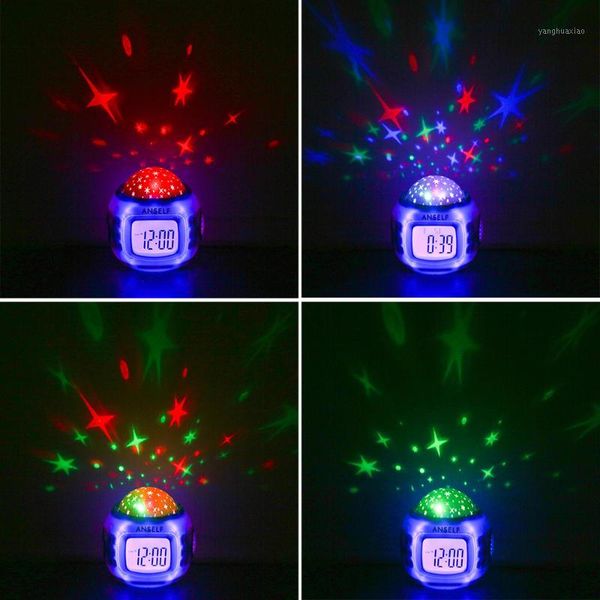 

other clocks & accessories starry sky led colorful lighting alarm clock digital projection projector with calendar1