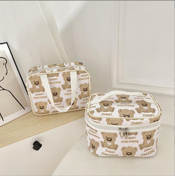 

fashion bear large capacity cosmetic bag travel storage wash bags portable handbag