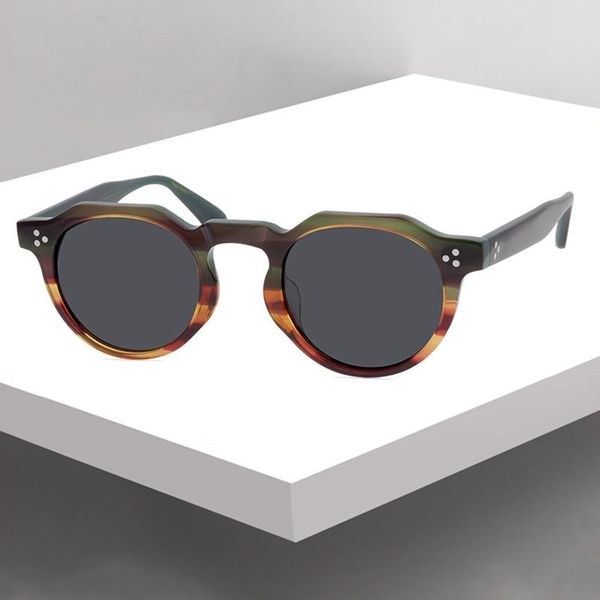 

sunglasses retro round polarized men women japanese vintage uv400 protective driving fishing sunglass with black green lenses, White;black