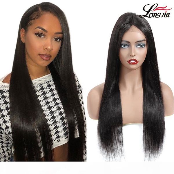 

brazilian 4x4 lace frontal wig 8-20inch straight human hair wigs natural color brazilian straight hair wig, Black;brown