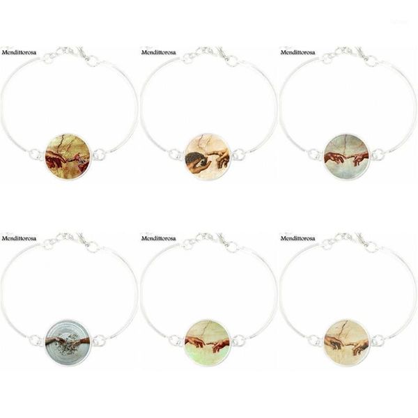 

silver plated jewelry with glass cabochon bracelet bangle long bracelet bangle for women christmas gift the creation of adam1, Golden;silver