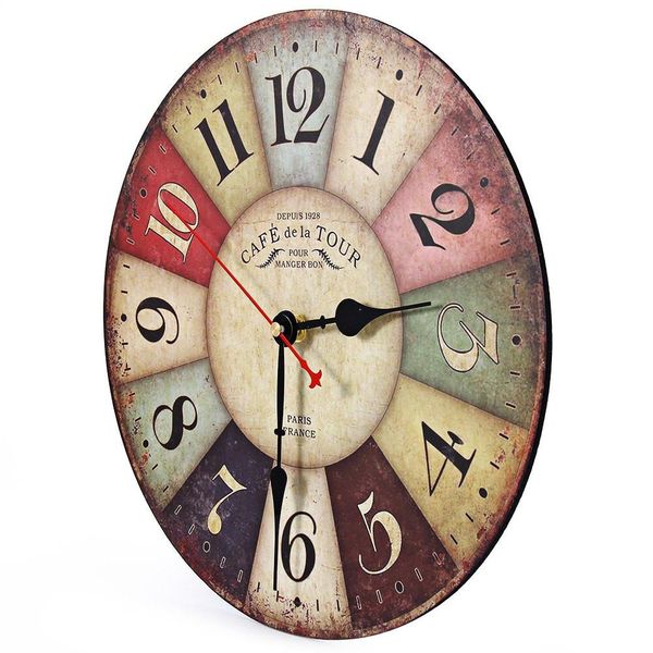 

artistic wooden wall clock europe quartz silent wood vintage clock home coffee bar decoration hanging wall clocks q bbywer