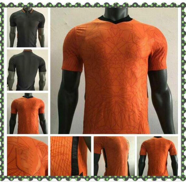 

20 21 player version netherlands home ayaw soccer jerseys memphis 2020 men orange holland de ligt de jong away black football uniforms, Black;yellow