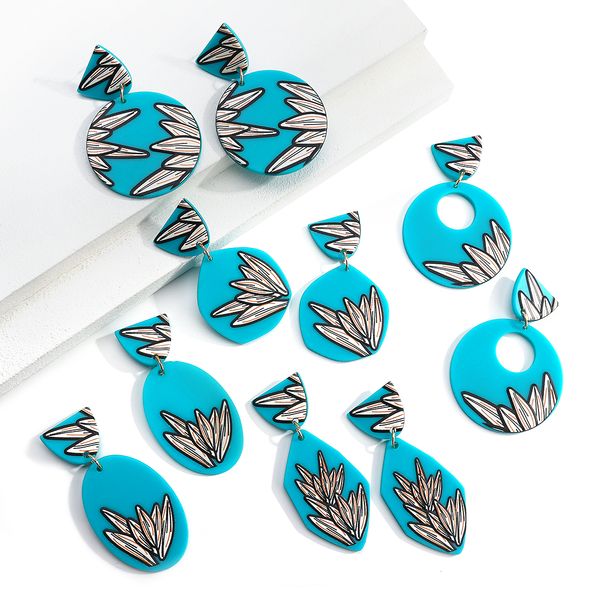 

personality acrylic dangle earring for women fashion unique design geometry acetate earrings brincos ear jewelry, Silver