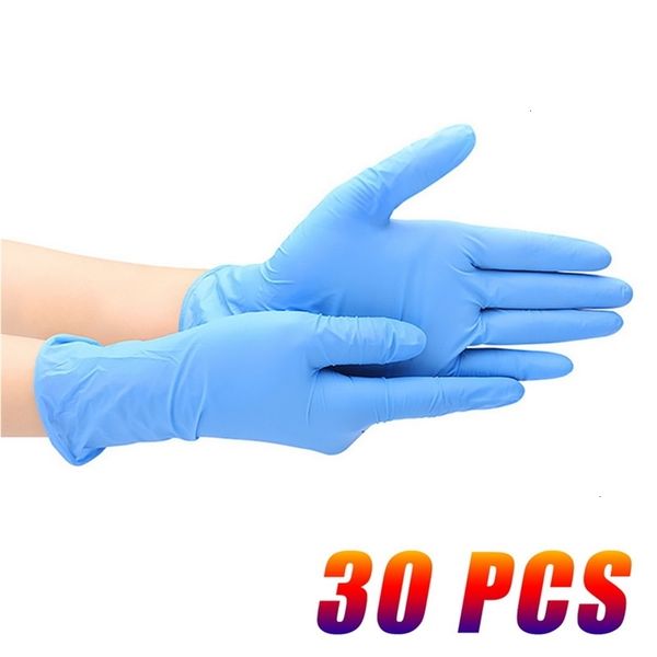 

gloves nitrile disposable gloves, powder anti-skid, cleaning for kitchen and housework 30 pcs light blue