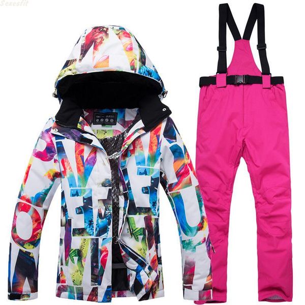 

skiing jackets thick warm ski suit women waterproof windproof and snowboarding jacket pants set female snow costumes outdoor wear