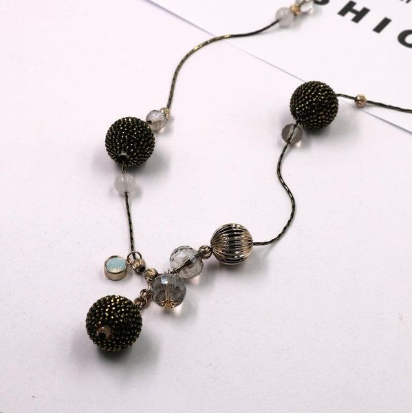 

pendant necklaces women geometric crystal ball necklace fashion jewelry long sweater chain snake accessories art style, Silver