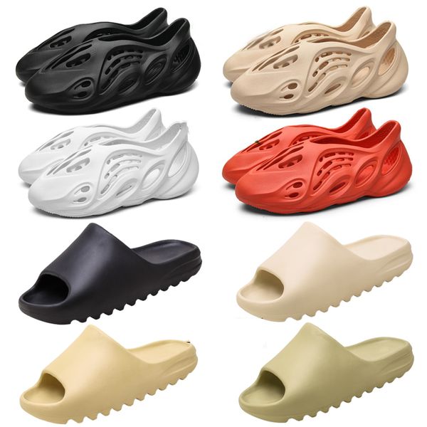 

kanye west тапочки пены бегун забивание сандалии мужчины женщины скользиты сандалии ползунки платформы дома открытый тапочка 36-45, Black