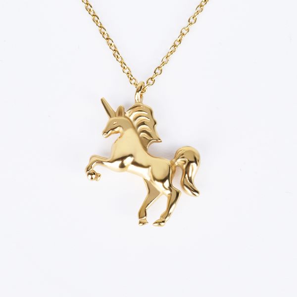 

jeroot stainless steel gold color horse pendant for women jewelry animal unicorn necklace y200918