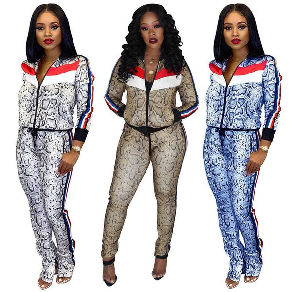 

ym-8508 women's long sleeve printed coat sports suit ribbon two piece set, Gray