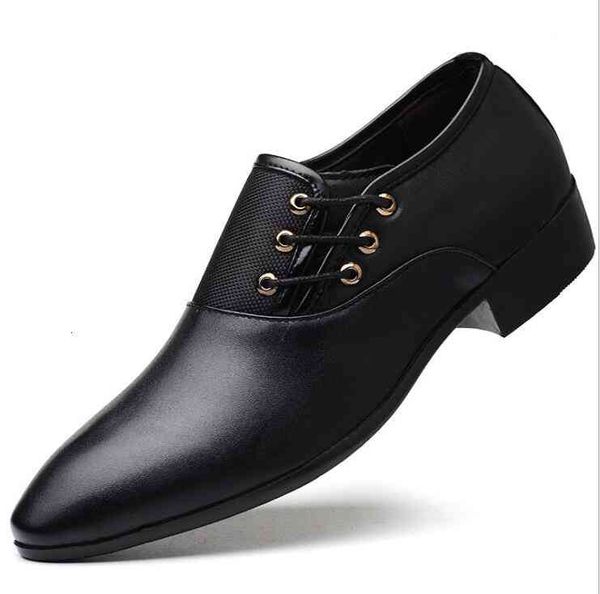 

leather business fashion office shoes for men vintage brief mens designer loafers slip on casual wedding dress plus size 39-48, Black