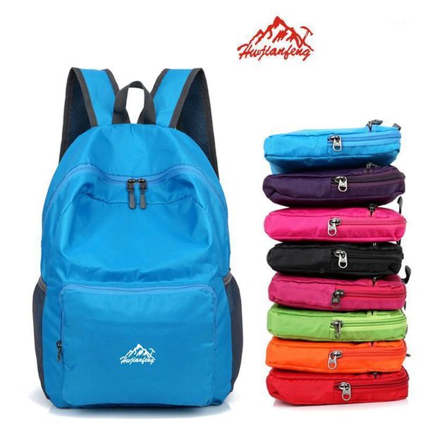 Duffel Bags Moda Bolsa de viagem dobrável Backpack ao ar livre Casual Mochila de grande capacidade Esportes de montanhismo esportivo de caminhada Fim de semana