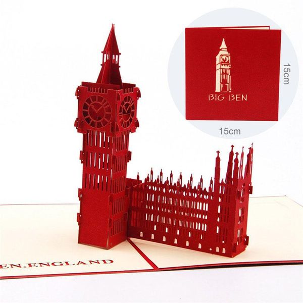 

3d laser cut handmade building bigben england paper invitation greeting cards postcard business party creative gift souvenir wmtylh