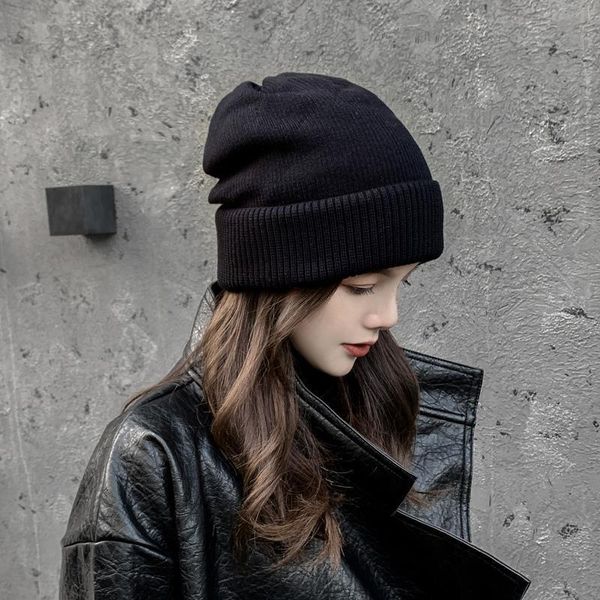 

hat female autumn & winter japanese-style versatile knitted wool cap fashion korean-style fashion confinement cap winter south k, Blue;gray