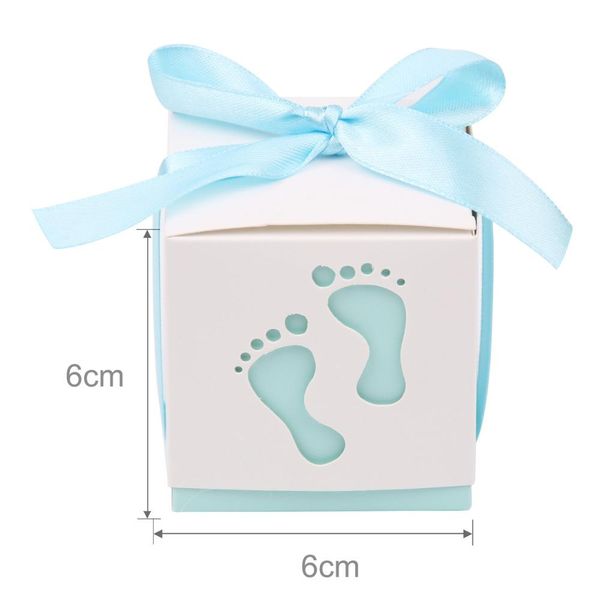 

qifu 10шт детские ноги лазерной резки candy box baby shower партии подарочные коробки с лентой new born kids party украшения принадлежности
