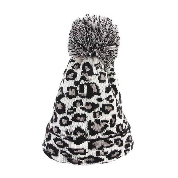 

leopard faux fur ball women fashion casual hat warm female soft thicken hedging cap 2020 harajuku wild thick knit #yj, Blue;gray