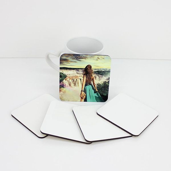 

9*9cm sublimation coaster wooden blank table mats mdf heat insulation thermal transfer cup pads diy coaster
