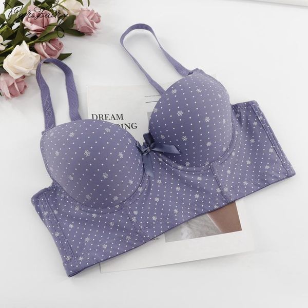 

parifairy 2019 spring summer women b c full cup push up underwired cut dot floral printing bra women plus size 38 40 42 441, Red;black