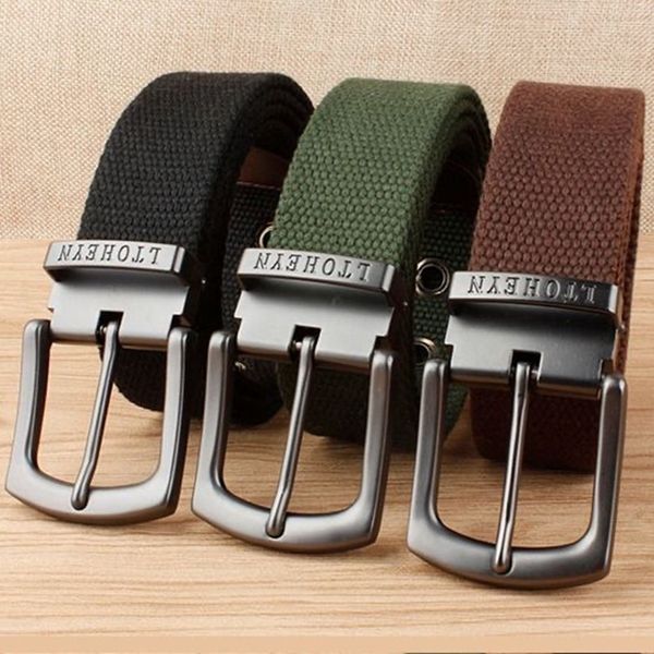 

military tactical belt men canvas belts for jeans male casual metal pin detachable buckle straps belt ceintures, Black;brown