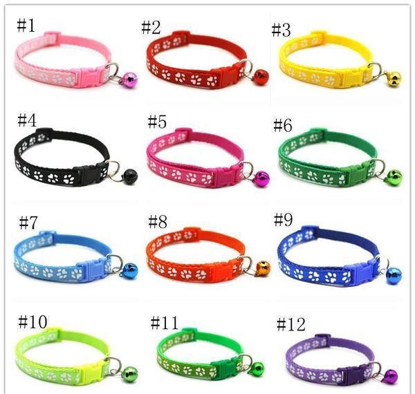 

12styles dog puppy cat collar breakaway adjustable cats collars with bell bling paw charms pet decorati jlltan dh_garden