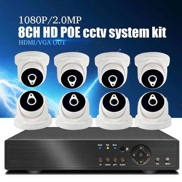 

wireless camera kits yiispo 8ch poe cctv system kit 1080p ip indoor ir night vison security 2.0mp nvr surveillance p2p xmeye app view