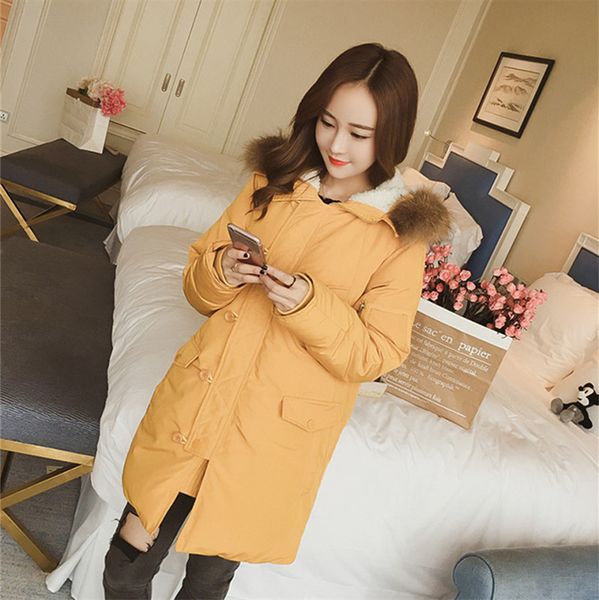 

2021 new parka 6xl plus size woman's warm winter padded cotton coat long fur collar parkas chaqueta mujer wxf605 obxs, Black