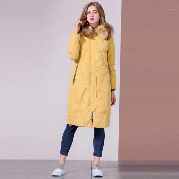

ms high-end thickened warm coat down jacket clothes women's mid-length loose-fit new style hooded winter fashion down coat1, Black