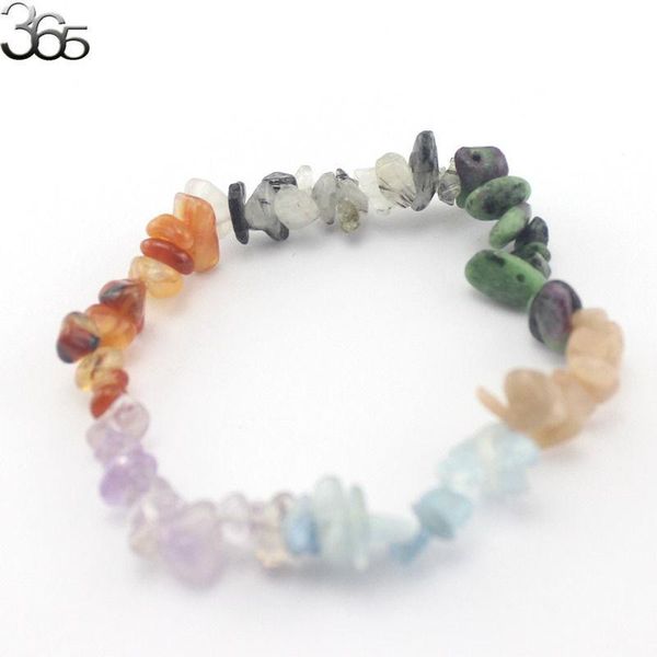 

beaded, strands natural genuine stone gems orm chips bead stretchy bracelet 7.5", Black
