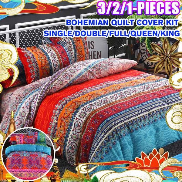 

bohemian ethnic style bedding set twin full  king duvet cover pillowcase bed sheet bedroom decor home textile
