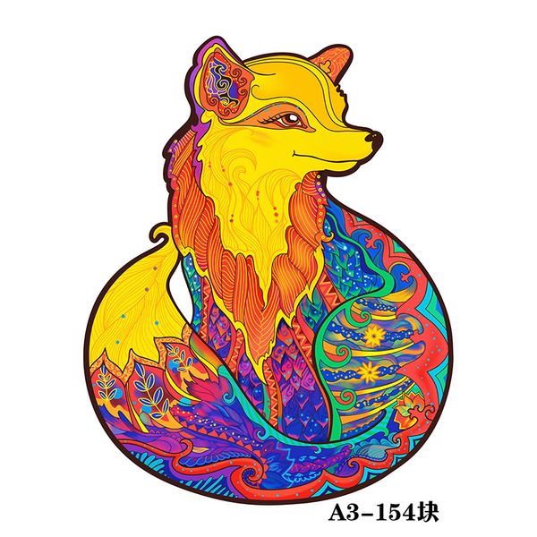 

42cm irregular puzzles toy beautiful fox shaped puzzle inferno level difficulty 2021 selling decorative artwork gift of child