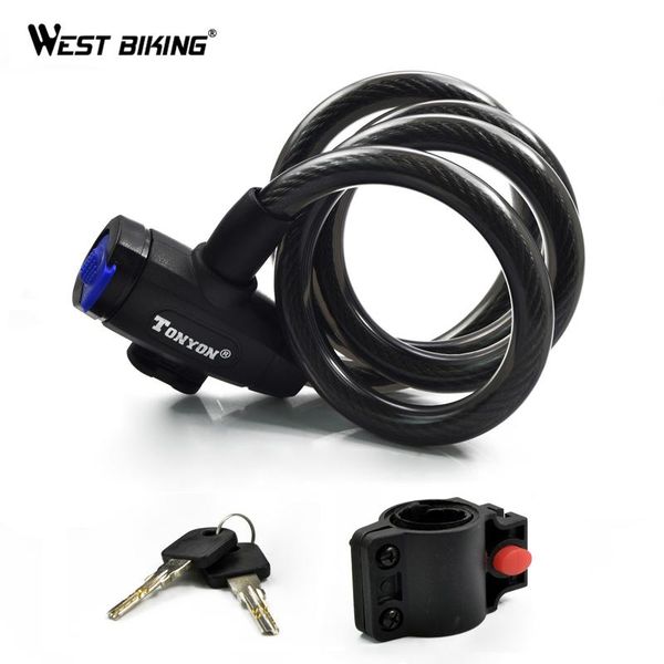 

west biking bike lock 4 digital code password combination lock cable with 2 keys safety steel bike mtb bike cycling bicycle q wmtdml