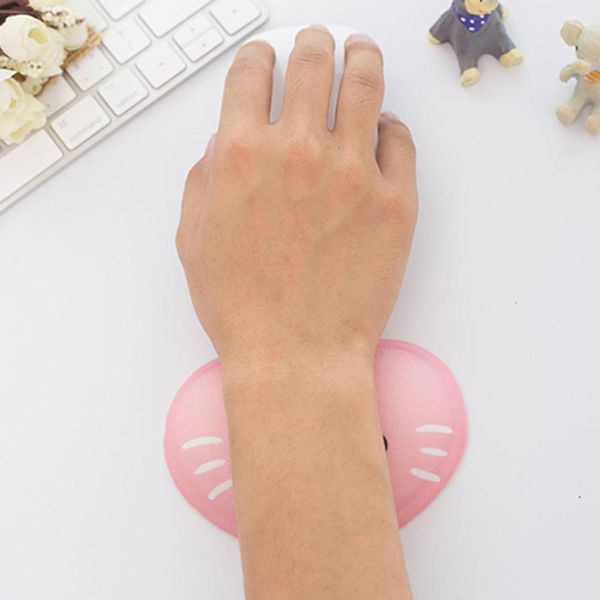 

4fds2awcute cat silicone mouse wrist rest holder support smooth comfortable soft ergonomic design computer pc hand cushion pad