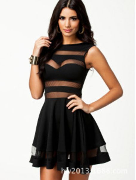 

step into transparent mh patchwork drs, Black;gray