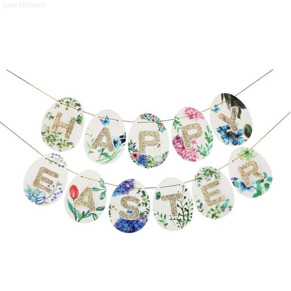 

banner 2m hanging happy easter floral flags for birthday party baby shower decoration