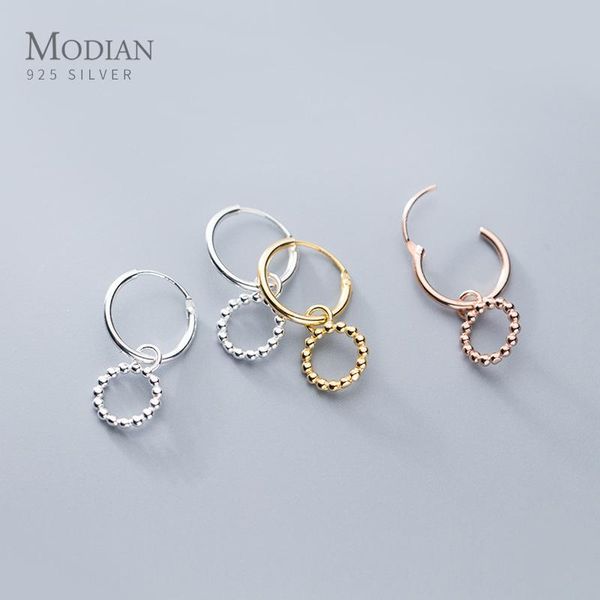 

модиана 3 цветных простых круглых бисеров обруч серьги для женщин мода 925 стерлингового серебра стерлингового серебра антиаллергии серьги и, Golden;silver