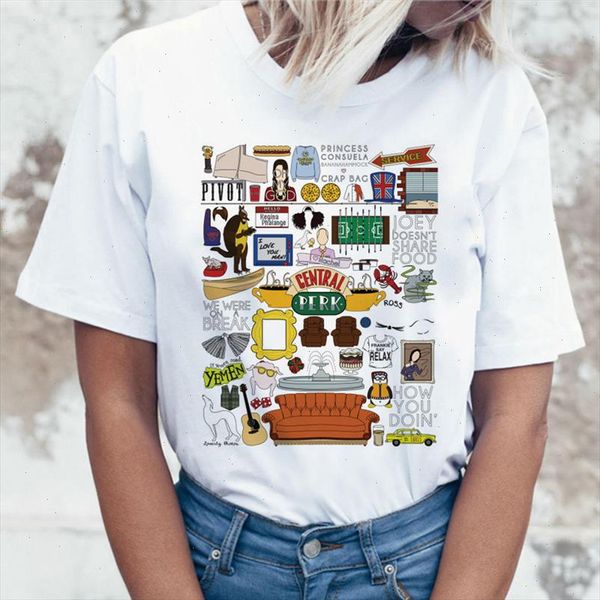 

friends tv show t shirt tshirt tee shirt women female femme ulzzang t shirt harajuku casual vintage printing funny girl, White