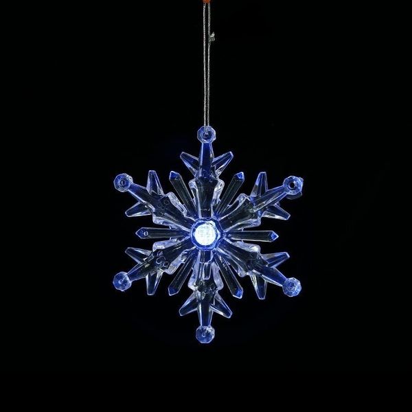 

ornament transparent snowflake tree plastic pendant led christmas decoration for new year home party supplies