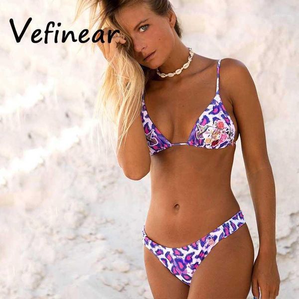 

purple print swimwear women bathing suit bandeau pleated woman swimsuit two piece push up bikini 2020 swimming suit1, White;black