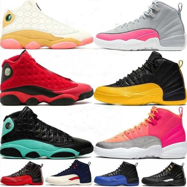 

flint bred men basketball shoes jumpman 13 13s atmosphere grey black cat white gum cap and gown court purple lucky green mens sneakers