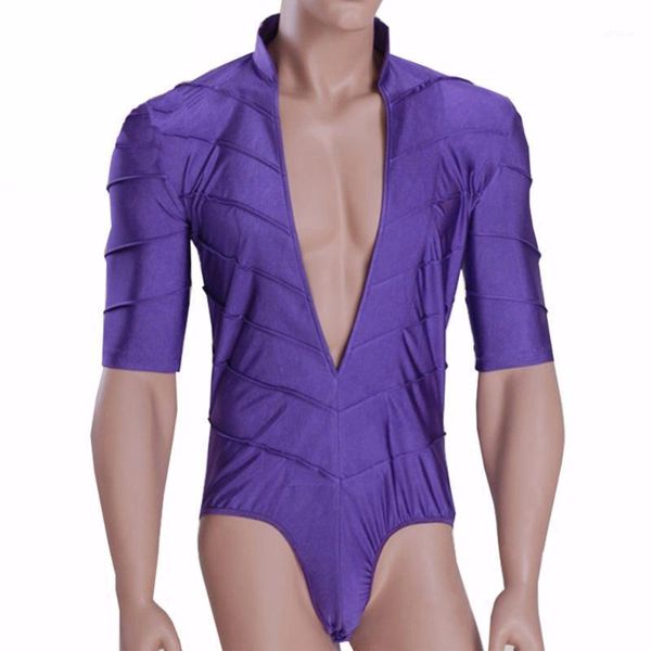 

latin dance shirts for males purple colors open crotch short sleeves wears men professional ballroom ball jackets 60851, Black;red