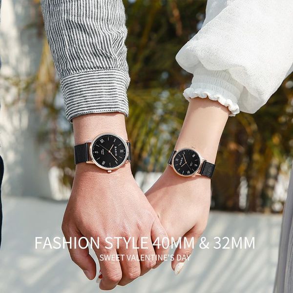 

wristwatches basid women's wristwatch men's waterproof watch reloj hombre luxury watches for couple christmas valentine's gif, Slivery;brown