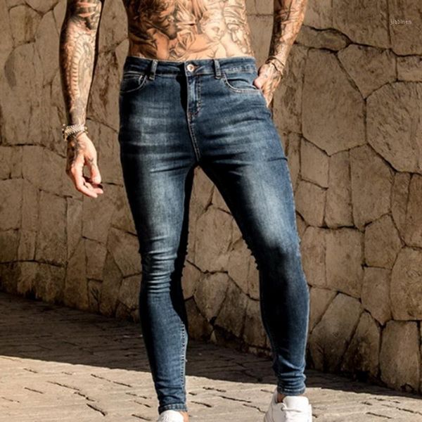 

casual men pants fashion washed denim pants hip hop jeans streetwear slim fit stretch biker jeans male pencil denim trouser1, Black