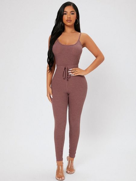 

petite waffle knit tie waist cami & leggings set u0qg#, White