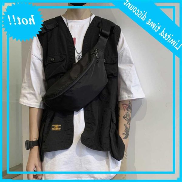

casual heuptas men nylon waterproof belt tas japan style male simple durable black fanny pack telephone pouch chest bag