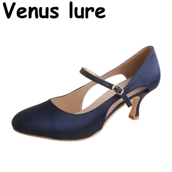 

dress shoes medium heel navy blue wedding round toe mary janes pumps, Black