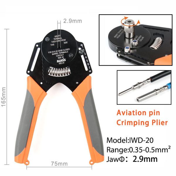 IWD-12/16/20 Luftfahrt-Handwerkzeuge Crimpzange Geeignet für Dechi-Stecker 4-Punkt-Crimpmaschine Bearbeitungsklemmenzange Y200321