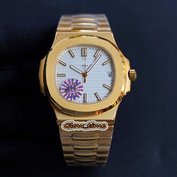 

jhf version thk-9.0mm 5711/1r-001 cal.324 sc automatic white texture dial 5711 sapphire mens-watch 18k gold steel case bracelet watches, Slivery;brown