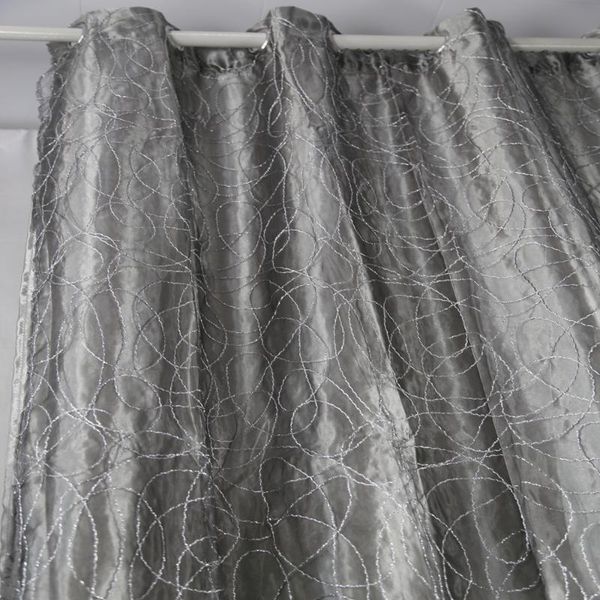 

curtain & drapes organza with taffeta backing 2 layers 8 metal rings