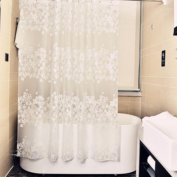 

elegant flower pattern shower curtain door curtains peva environmental mildew waterproof bathtub thickness shower curtain1