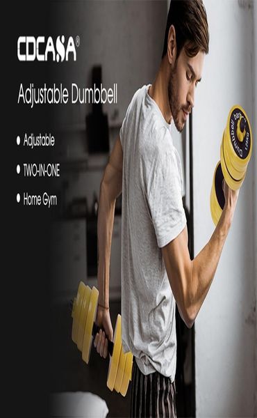 

44lbs регулируемая гантели штанги набор для мужчин и женщин вес гантелей главная фитнес вес установить gym workout упражнения обучение bbycn